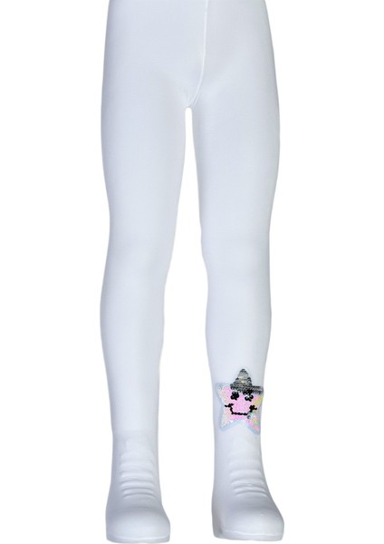 Pullu Aksesuar Desenli Mikro 50 Çocuk Külotlu Çorap_D3