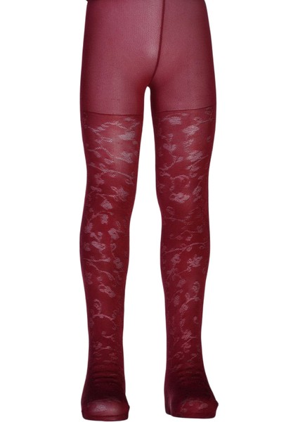 Menekşe Desenli Mikro Çocuk Külotlu Çorap