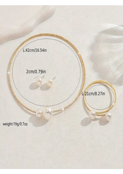 Gümüş Kaplama Şık ve Zarif Inci Set modelleri