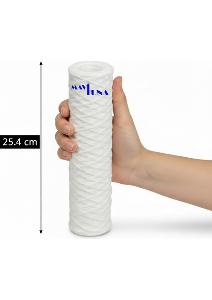 10″ Inç (25,4 Cm) Ip Iplik Sargılı Su Arıtma Kartuş Filtresi – Standart 10"×2.5″