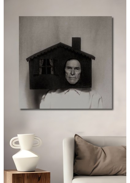 Kara Kalem Görünümlü Ahşap Dekoratif Tablo Evin Içindeki Insan Sanatı Dikdörtgen Tablo