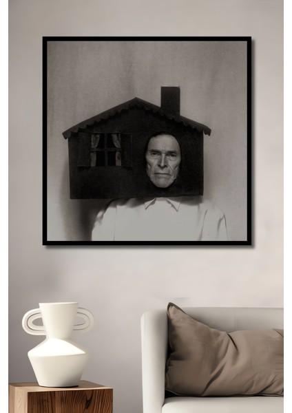 Kara Kalem Görünümlü Ahşap Dekoratif Tablo Evin Içindeki Insan Sanatı Dikdörtgen Tablo fiyatları