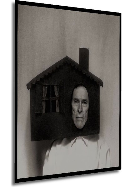 Kara Kalem Görünümlü Ahşap Dekoratif Tablo Evin Içindeki Insan Sanatı Dikdörtgen Tablo