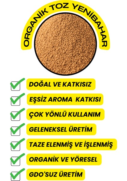 Yenibahar Toz - ( Taze Öğütülmüş, Katkısız,organik ) 25GR fırsatları