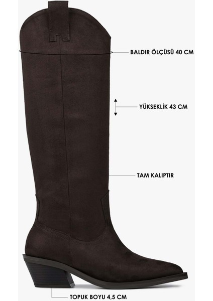 Kadın Kailey Kahve Süet Kovboy Çizme modelleri