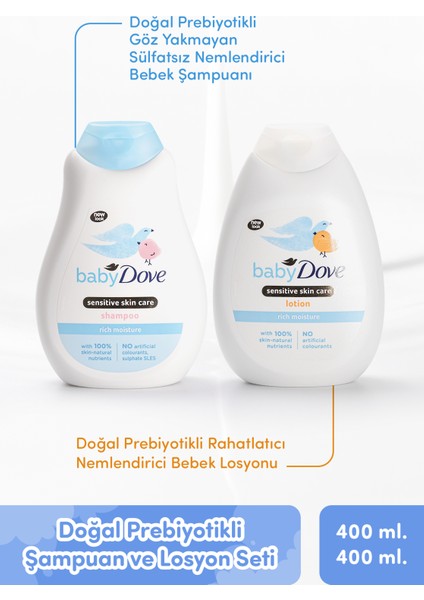 Doğal Prebiyotikli Şampuan ve Losyon Bebek Banyo Bakım Seti