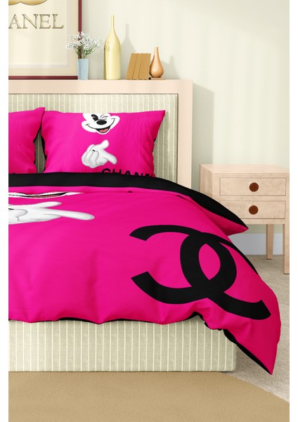 Nevresim Takımı Çift Kişilik Pamuklu Saten Kumaş 6 Parça 3D Dijital Baskı Duvet Cover Set Model No: fiyatları