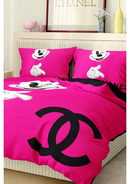 Nevresim Takımı Çift Kişilik Pamuklu Saten Kumaş 6 Parça 3D Dijital Baskı Duvet Cover Set Model No: indirimleri