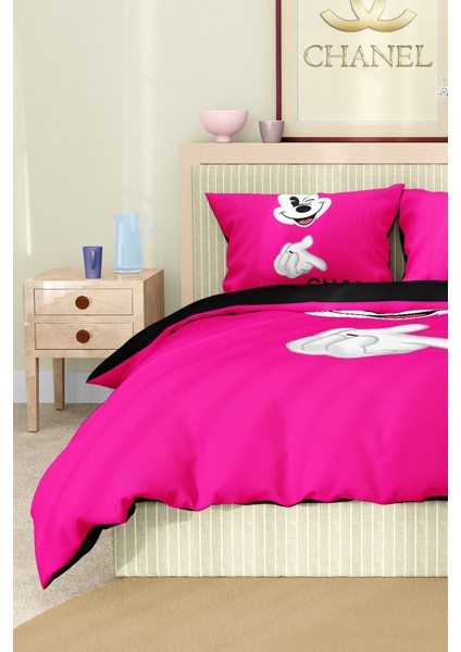 Nevresim Takımı Çift Kişilik Pamuklu Saten Kumaş 6 Parça 3D Dijital Baskı Duvet Cover Set Model No: