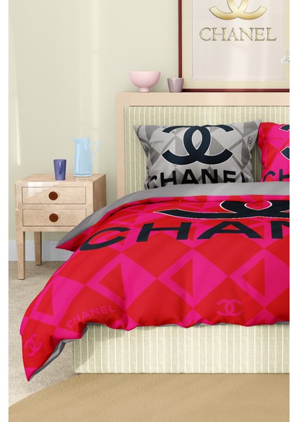 Nevresim Takımı Çift Kişilik Pamuklu Saten Kumaş 6 Parça 3D Dijital Baskı Duvet Cover Set Model No: