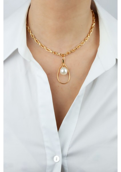 Inci Detay Gold Zincir Kadın Kolye