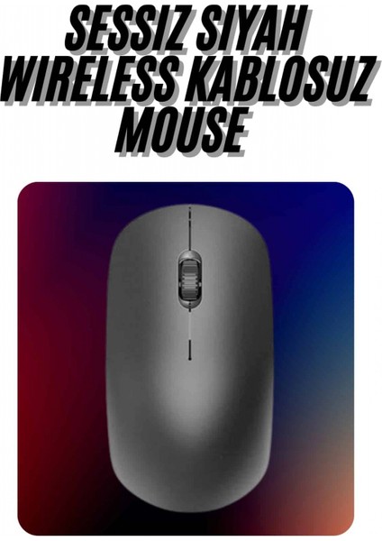 Kablosuz Bağlantı Yüksek Hassasiyetli Kablosuz Wireless Siyah Mouse