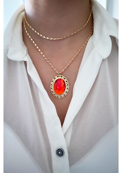 Çift Sıralı Gold Kolye