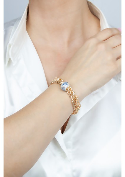 Çift Sıralı Gold Zincir Bileklik modelleri