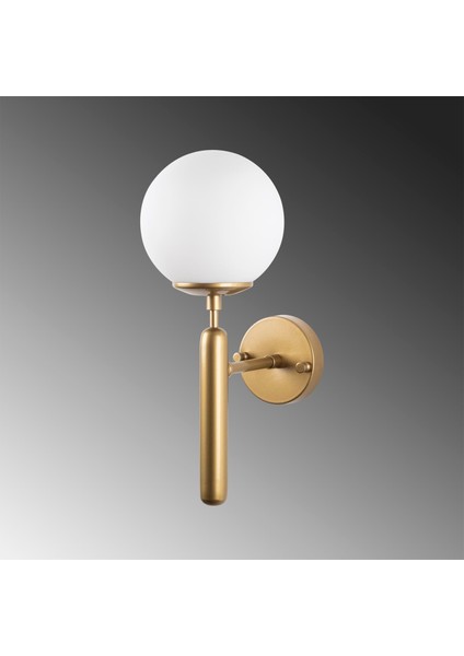 King Modern Tekli Beyaz Glop Cam Aplik Parlak Gold, Art Deko Dekoratif Duvar Aydınlatma KING-11458 fırsatları