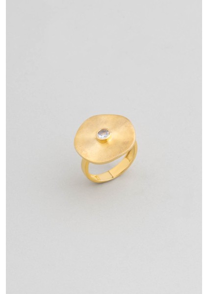 Antik Büyü 18 Ayar Sarı Altın Kaplama Gümüş Yüzük