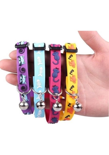 ® Çıngıraklı Zilli Sevimli Renkli Slikon Kedi Köpek Boyun Tasması indirimleri