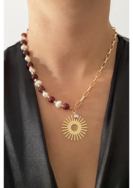 Incili Güneş Kolye