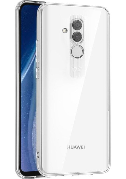 Huawei Mate 20 Lite ile Uyumlu Kapak Kamera Korumalı Şarj Yeri Tıpalı Şeffaf Silikon Kılıf
