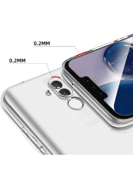 Huawei Mate 20 Lite ile Uyumlu Kapak Kamera Korumalı Şarj Yeri Tıpalı Şeffaf Silikon Kılıf fiyatları