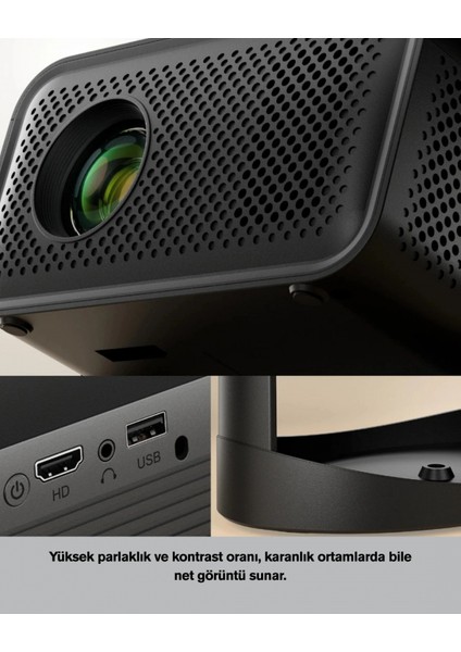 Wifi 6 ve Bluetooth 5 Bağlantılı Taşınabilir Projeksiyon Makinesi indirimleri