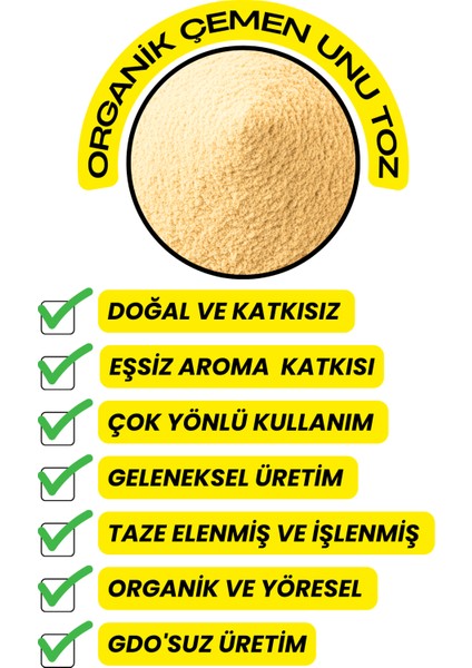 Çemen Unu Toz (Katkısız, Yeni Mahsül) 50GR fırsatları