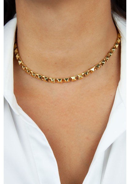Piramit Şeklinde Zincir Gold Kadın Kolye fiyatları
