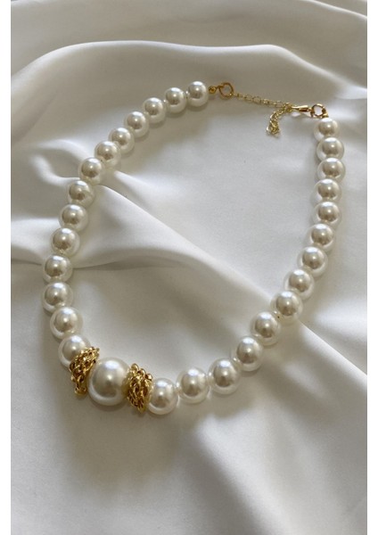 Gold Halka Detay Inci Choker Kolye fiyatları