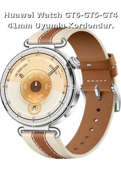 Huawei Watch Gt6/gt5/gt4 (41MM) Gt5 Pro 42MM Uyumlu Çift Renk Pu Deri Kordon Kayış