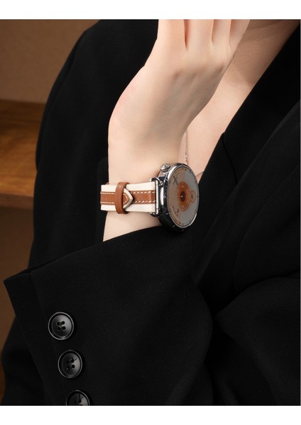 Huawei Watch Gt6/gt5/gt4 (41MM) Gt5 Pro 42MM Uyumlu Çift Renk Pu Deri Kordon Kayış