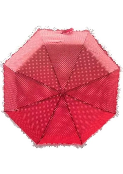 TK-3665 Katlanır Otomatik Şemsiye 8 Telli Desenli Fırfırlı indirimleri