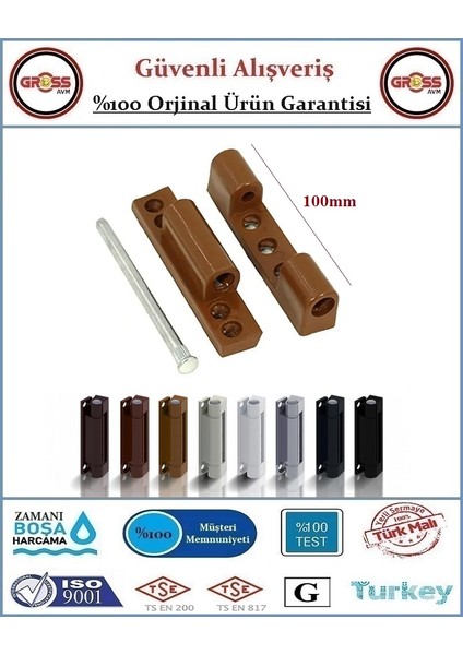 Pimapen Kapı Menteşesi - Metal - 100MM - Kahverengi