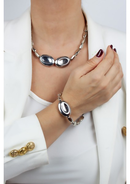 Metalize Kolye Bileklik Set