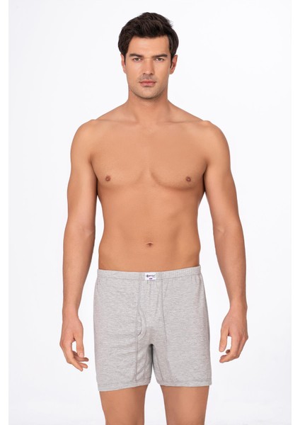 Erkek Pamuklu Penye Paçalı Boxer 3'lü Paket – Rahat & Dayanıklı | Gri Melanj K0043 fırsatları