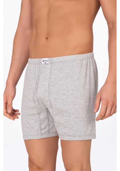 Erkek Pamuklu Penye Paçalı Boxer 3'lü Paket – Rahat & Dayanıklı | Gri Melanj K0043 indirimleri