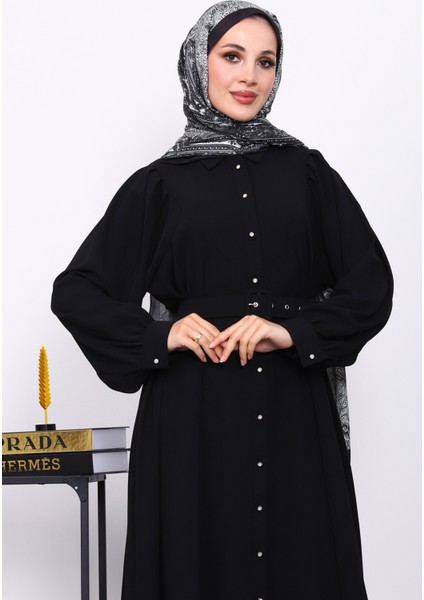 Siyah Bel Kemerli Elbise modelleri