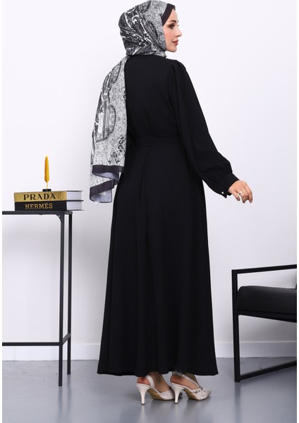 Siyah Bel Kemerli Elbise fırsatları