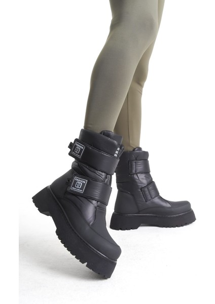 Lumı Cırt Cırtlı Suya ve Soğuğa Dayanıklı Paraşüt Kumaş Cilt Kadın Bot St Siyah fiyatları