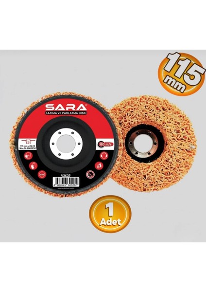 Turuncu 115 mm Kazıma ve Parlatma Diski