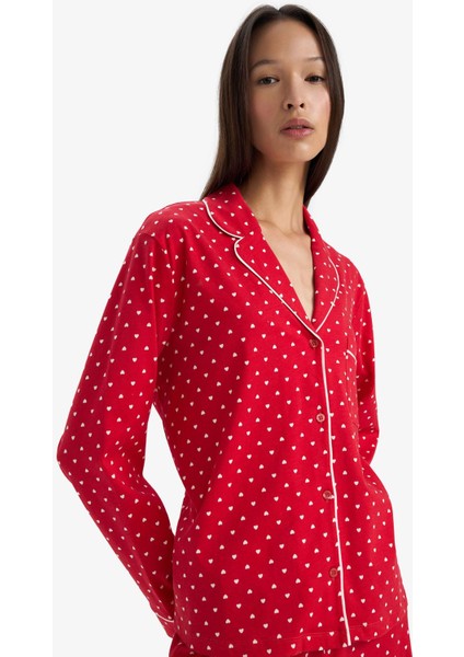 Pijama Takımı Regular Fit Puantiyeli Uzun Kollu Üst Uzun Alt-Fall in Love D2281AX25WN modelleri