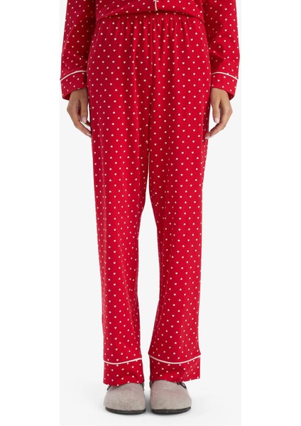 Pijama Takımı Regular Fit Puantiyeli Uzun Kollu Üst Uzun Alt-Fall in Love D2281AX25WN indirimleri