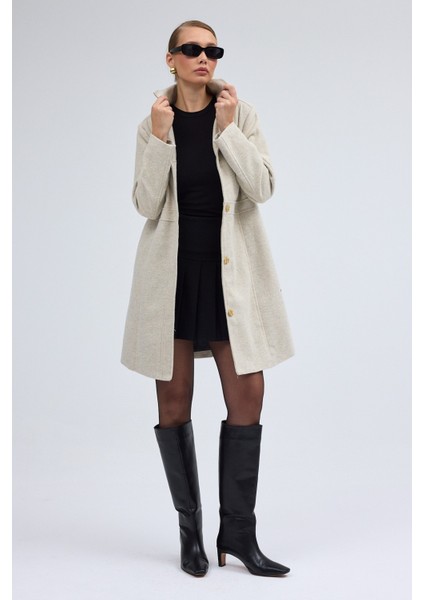 Dikiş Detaylı Tasarım Kaşe Kaban