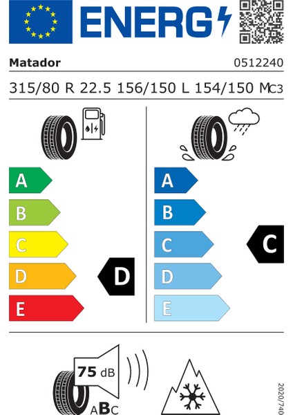 315/80R22.5 156/150L (154/150M) Tl D Hr 4 Eu Lrl 20PR M+S 3pmsf Dört Mevsim Lastiği (Üretim Yılı : 2025) fiyatları
