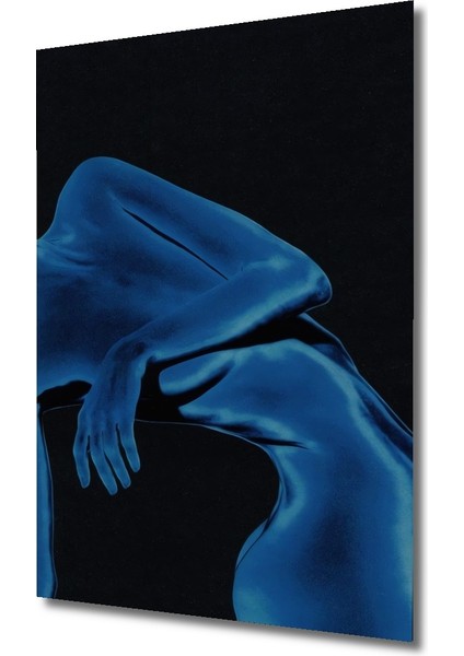 Mavi Yağlı Boya Görünümlü Insan Vücudu Ahşap Dekoratif Tablo Dikdörtgen Tablo modelleri