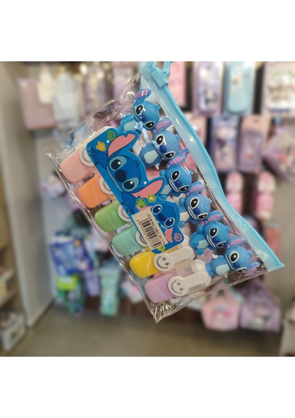 Stitch Figürlü 6 Lı Fosforlu Kalem Seti