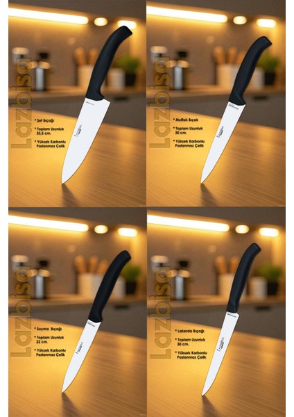 Incisive Serisi Çantalı 7 Li Şef Mutfak Bıçak Seti Gastronomi Bıçak Seti 7 Li Hds-72 modelleri