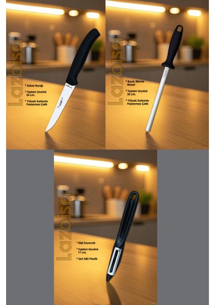 Incisive Serisi Çantalı 7 Li Şef Mutfak Bıçak Seti Gastronomi Bıçak Seti 7 Li Hds-72 fırsatları