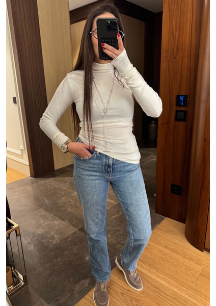 Yandan Büzgülü Tasarım Bluz- Ekru fırsatları