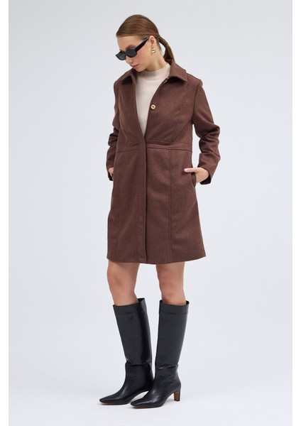 Dikiş Detaylı Tasarım Kaşe Kaban