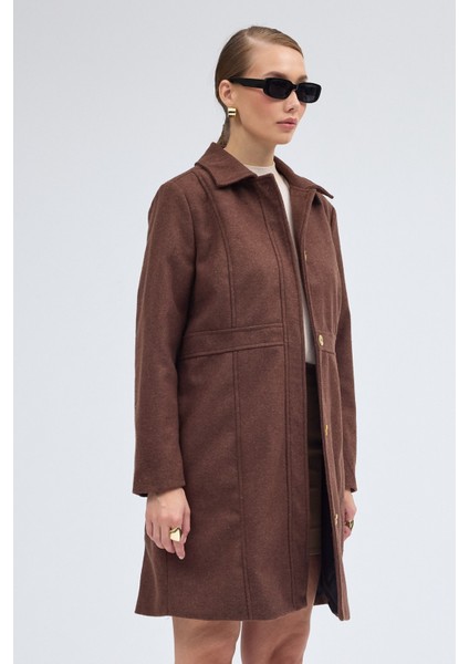 Dikiş Detaylı Tasarım Kaşe Kaban